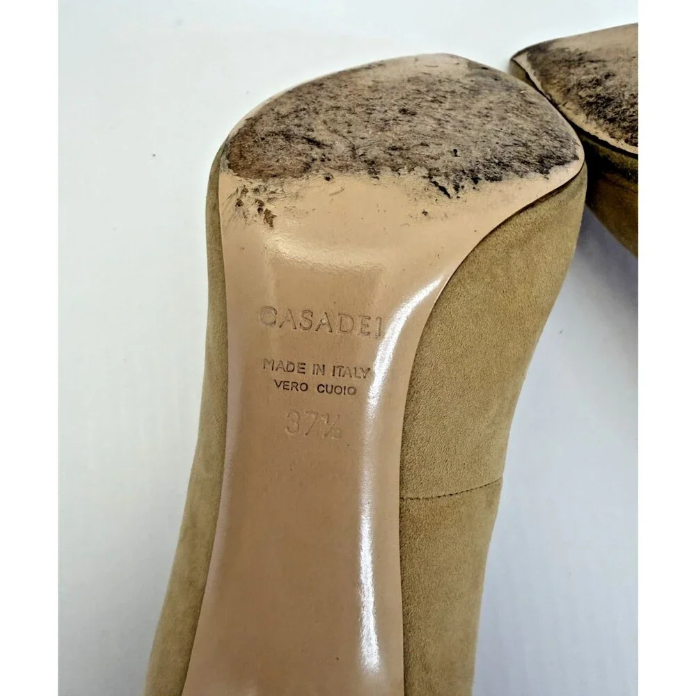 CASADEI Burgundy Suede Pumps Blade Heels Size 9 Good Used Condition